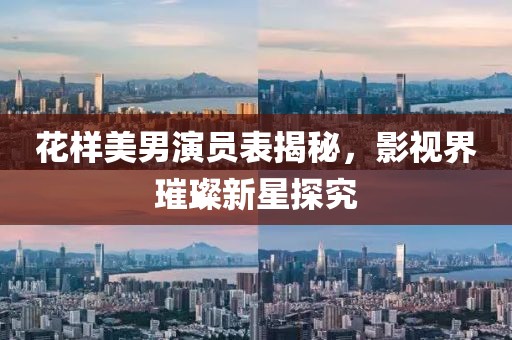 花樣美男演員表揭秘，影視界璀璨新星探究